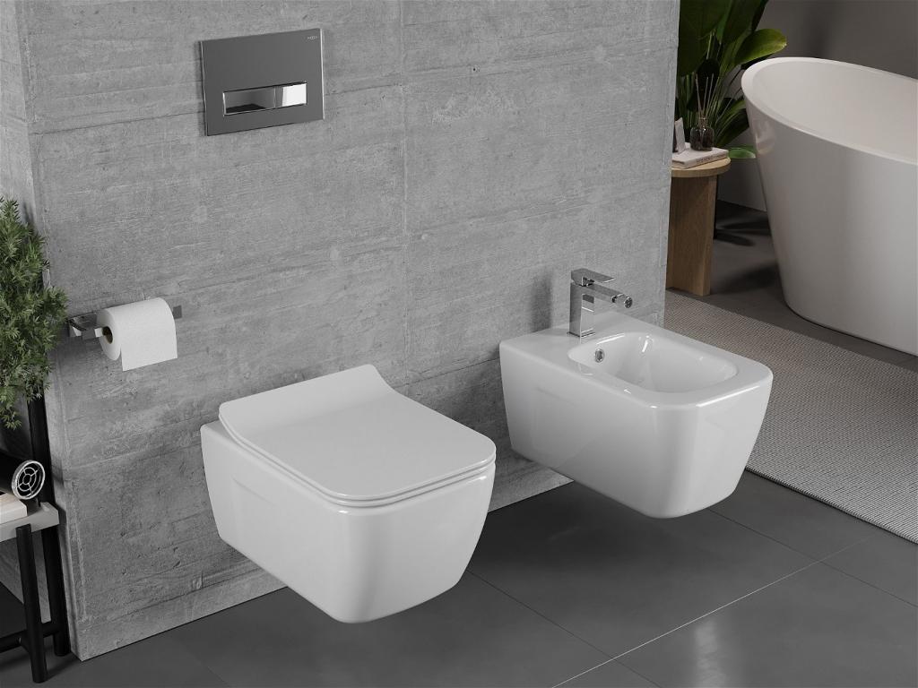MEXEN/S - MARGO závěsná WC mísa včetně sedátka s slow-slim, duroplast, bílá (30420800)