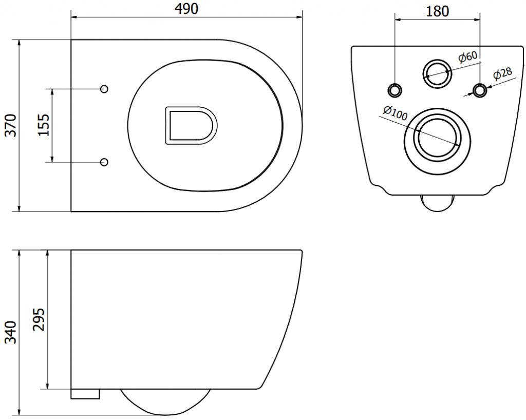 MEXEN/S - Carmen Závěsná WC mísa včetně sedátka s slow-slim, z duroplastu, černá matná (30880185)