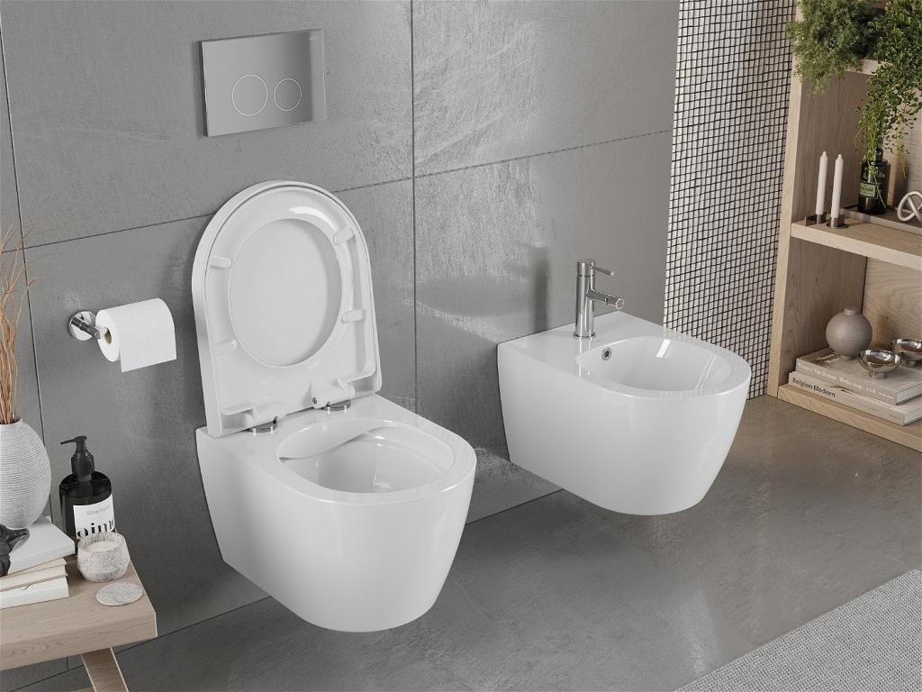 MEXEN/S - Carmen Závěsná WC mísa včetně sedátka, duroplast, bílá (30880200)