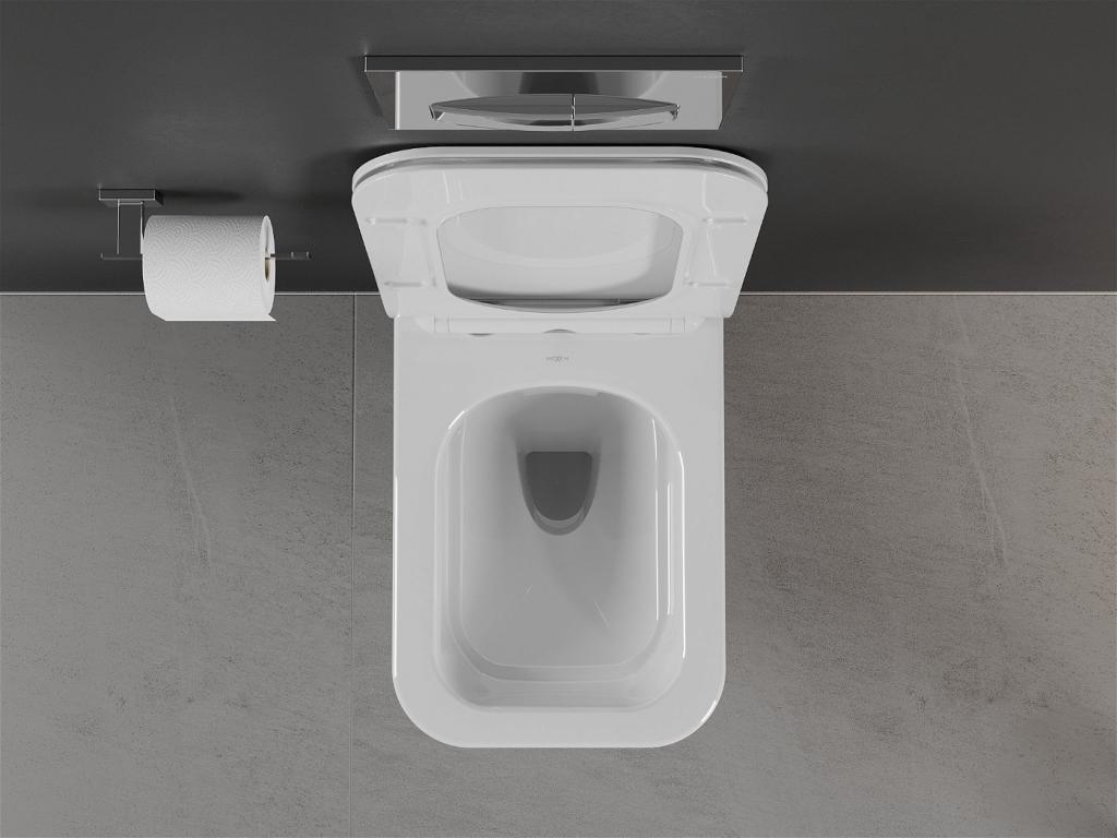 MEXEN - Cube Závěsná WC mísa včetně sedátka s slow-slim, duroplast, bílá (30924000)