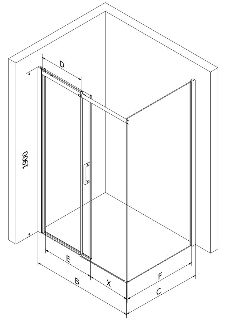MEXEN/S - OMEGA sprchový kout 100x90 cm, transparent, chrom (825-100-090-01-00)