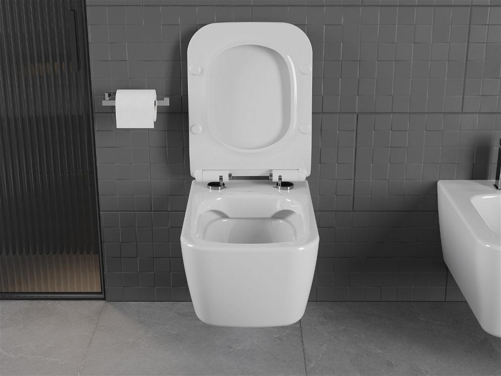 MEXEN/S - Stella Závěsná WC mísa včetně sedátka s slow-slim, duroplast, bílá (30680800)