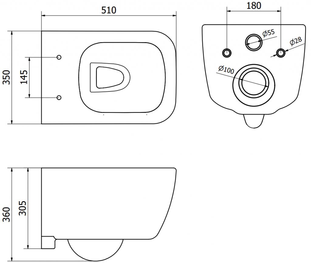 MEXEN/S - Stella Závěsná WC mísa včetně sedátka s slow-slim, duroplast, bílá (30680800)