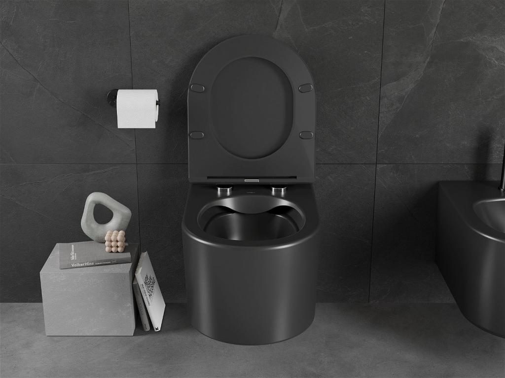 MEXEN/S - Sofia Závěsná WC mísa včetně sedátka s slow-slim, z duroplastu, černá matná (30541085)