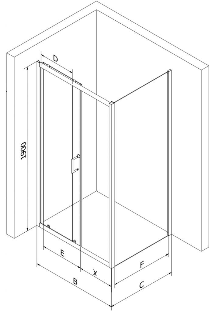 MEXEN/S - APIA sprchový kout 130x100 cm, transparent, černá (840-130-100-70-00)