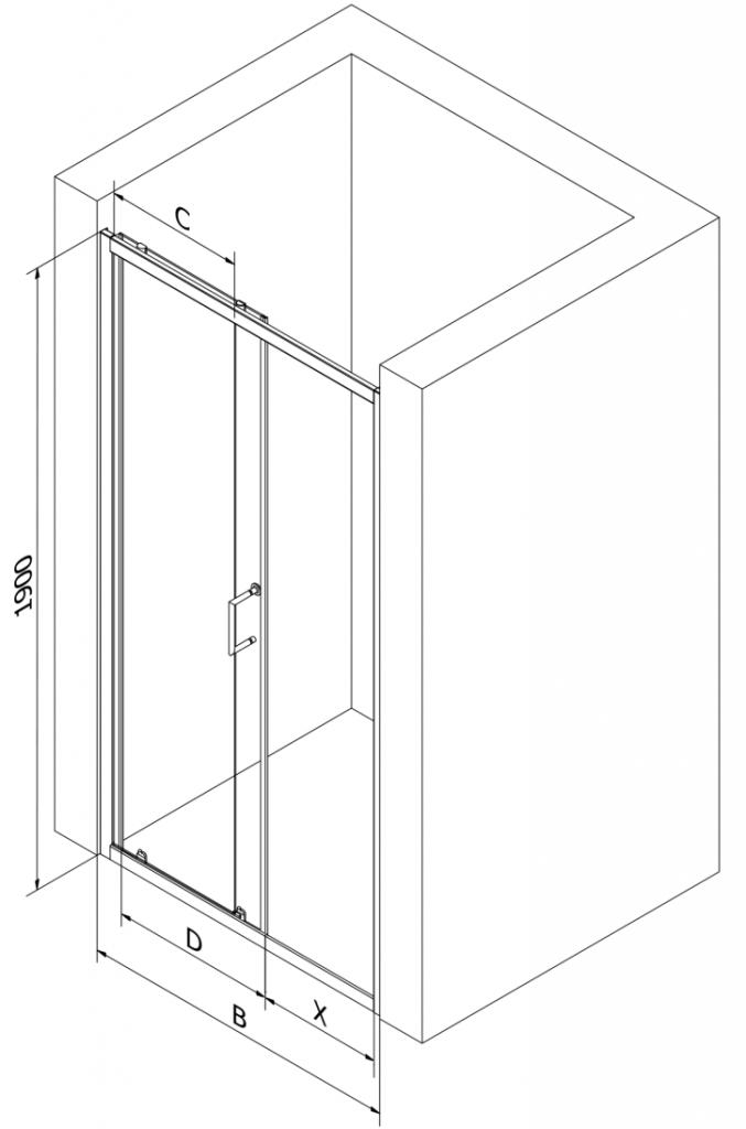 MEXEN - Apia posuvné sprchové dveře 90 cm dekor, chrom (845-090-000-01-20)