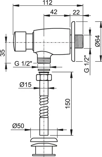 Alcadrain Pisoárový tlakový splachovač ATS001 (ATS001)