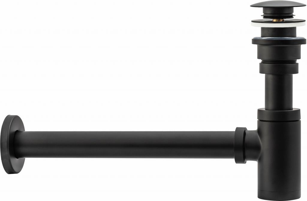 REA - Umyvadlový sifon s výpustí click-clack černý (REA-A5215)
