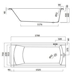 CERSANIT - Obd&eacute;ln&iacute;kov&aacute; vana KORAT 170x75 (S301-294), fotografie 10/5