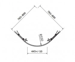 CERSANIT - SET B96 čtvrtkruhový sprchový kout ARTECO 80 x190, transparent + vanička TAKO 80x16 (S601-113), fotografie 6/3