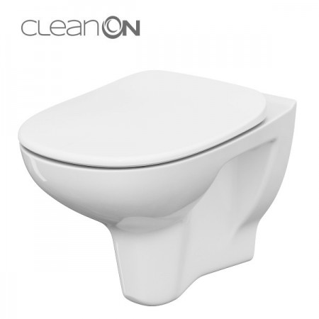 CERSANIT - SET 815 závěsná WC mísa ARTECO NEW cleanon ARTECO, sedátko polypropylen soft close (S701-180)