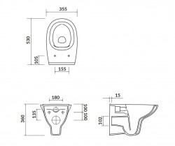 CERSANIT - SET 815 závěsná WC mísa ARTECO NEW cleanon ARTECO, sedátko polypropylen soft close (S701-180), fotografie 10/5