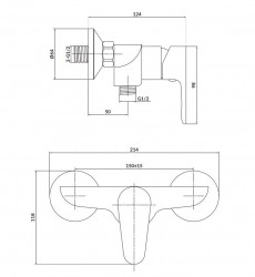 CERSANIT - Nástěnná sprchová baterie LIBRA bez příslušenství, chrom (S951-407), fotografie 2/1