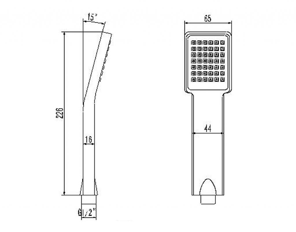 SAPHO - GINKO ruční sprcha, 226mm, hranatá, ABS/chrom (1101-16) 2. jakost