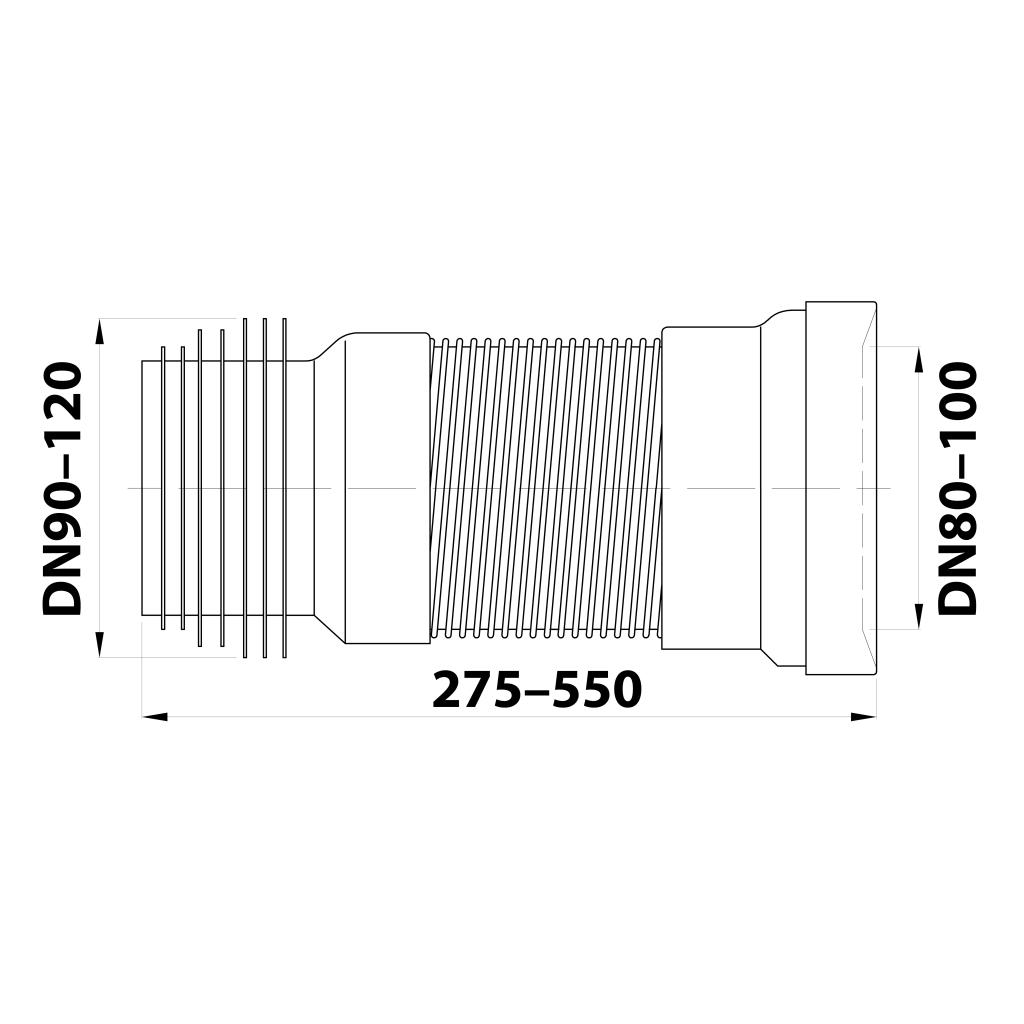 Bruckner - WC roztažitelné flexi dopojení, 275-550 mm (159.325.0)