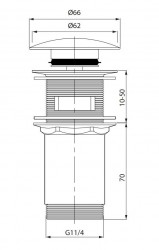 CERSANIT - Univerzální zátka klik-klak, kartáčované zlato (S951-847), fotografie 2/1