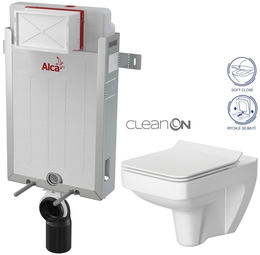 ALCAPLAST  Renovmodul - předstěnový instalační systém bez tlačítka + WC CERSANIT CLEANON SPLENDOUR + SEDÁTKO (AM115/1000 X SP1)