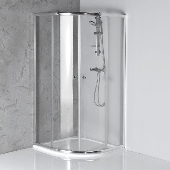 AQUALINE - ARLETA čtvrtkruhová sprchová zástěna 900x900mm, čiré sklo (HLS900)
