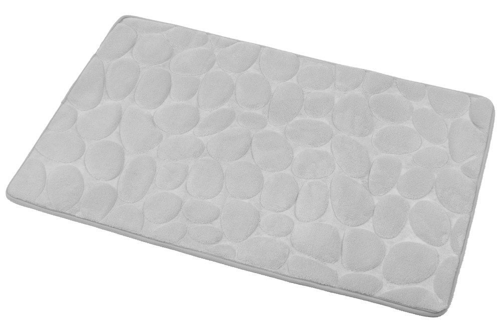 AQUALINE - Koupelnová předložka, 50x80 cm, 100% mikrovlákno, protiskluz, šedá (KA1141)