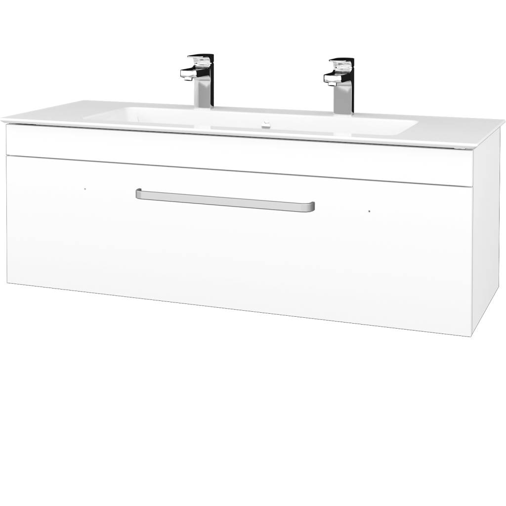 Dřevojas - Koupelnová skříňka ASTON SZZ 120 - M01 Bílá mat / Úchytka T01 / M01 Bílá mat (404345A)