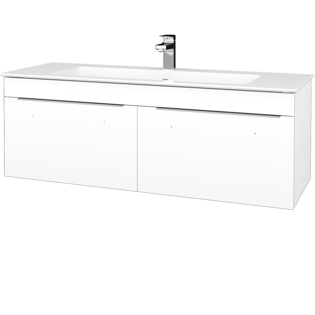 Dřevojas - Koupelnová skříňka ASTON SZZ2 120 - M01 Bílá mat / Úchytka T05 / M01 Bílá mat (404826F)
