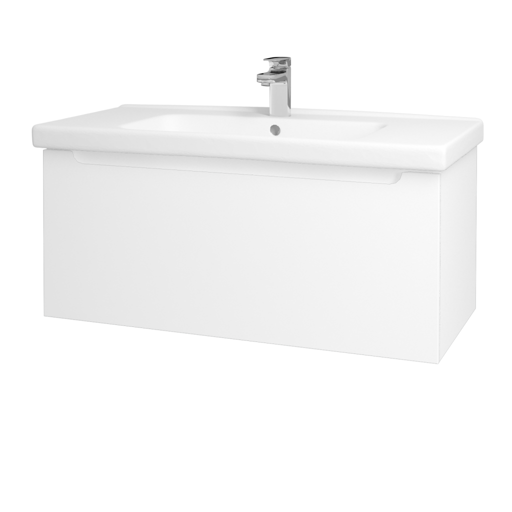 Dřevojas - Koupelnová skříňka COLOR SZZ 100 - N01 Bílá lesk / L01 Bílá vysoký lesk (123031)