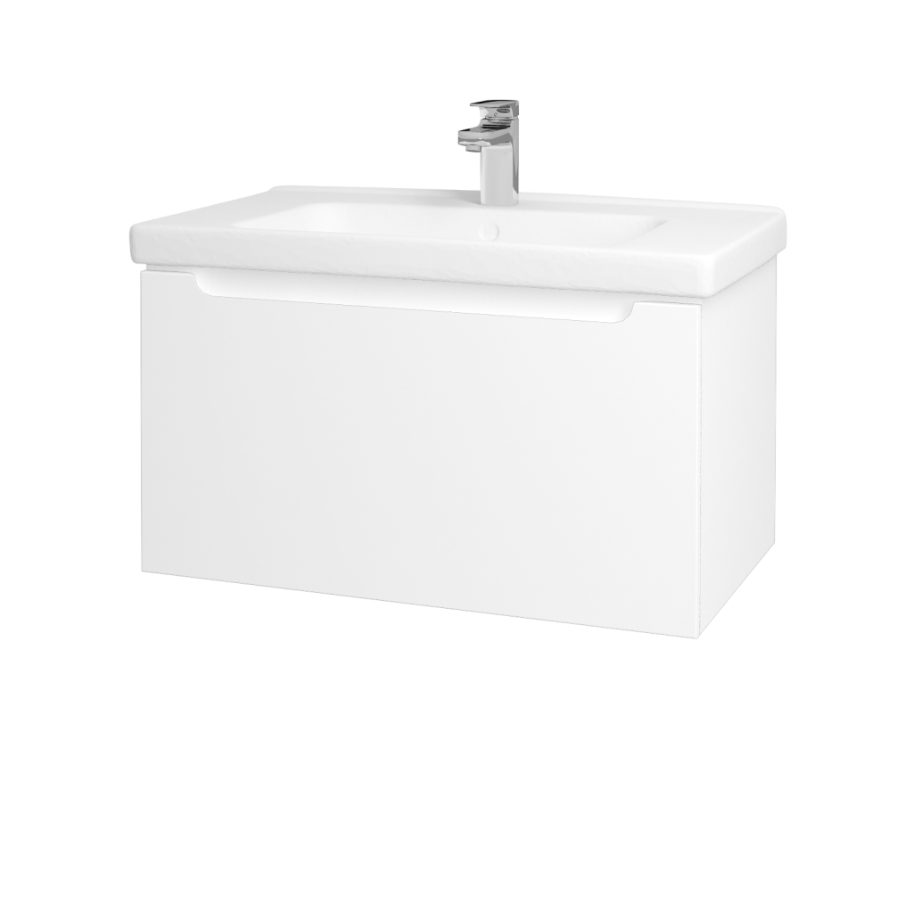 Dřevojas - Koupelnová skříňka COLOR SZZ 80 - N01 Bílá lesk / L01 Bílá vysoký lesk (122997)