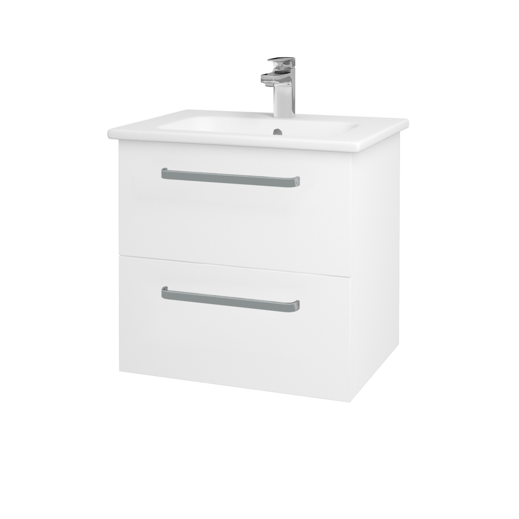 Dřevojas - Koupelnová skříňka GIO SZZ2 60 - N01 Bílá lesk / Úchytka T01 / L01 Bílá vysoký lesk (82751A)
