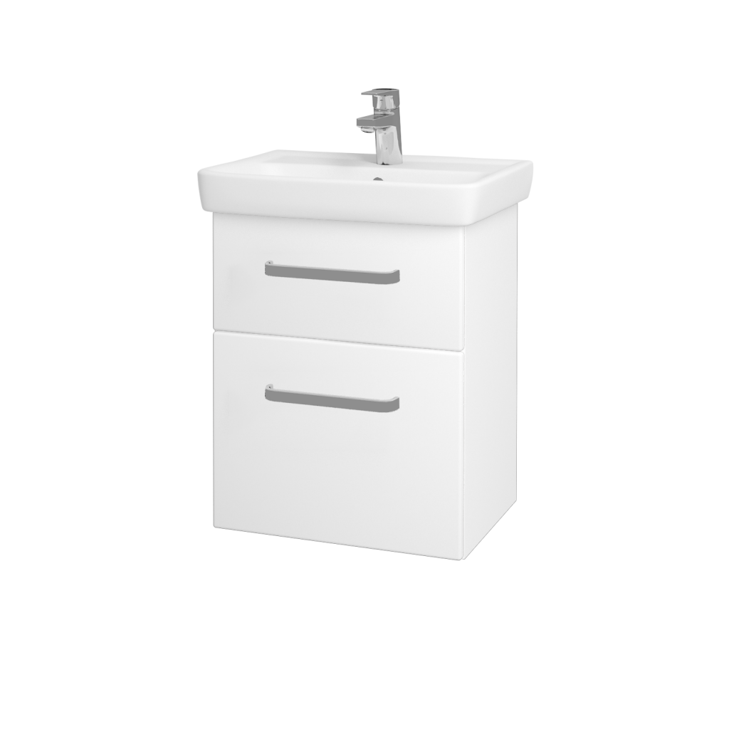 Dřevojas - Koupelnová skříňka GO SZZ2 50 - N01 Bílá lesk / Úchytka T01 / L01 Bílá vysoký lesk (20685A)