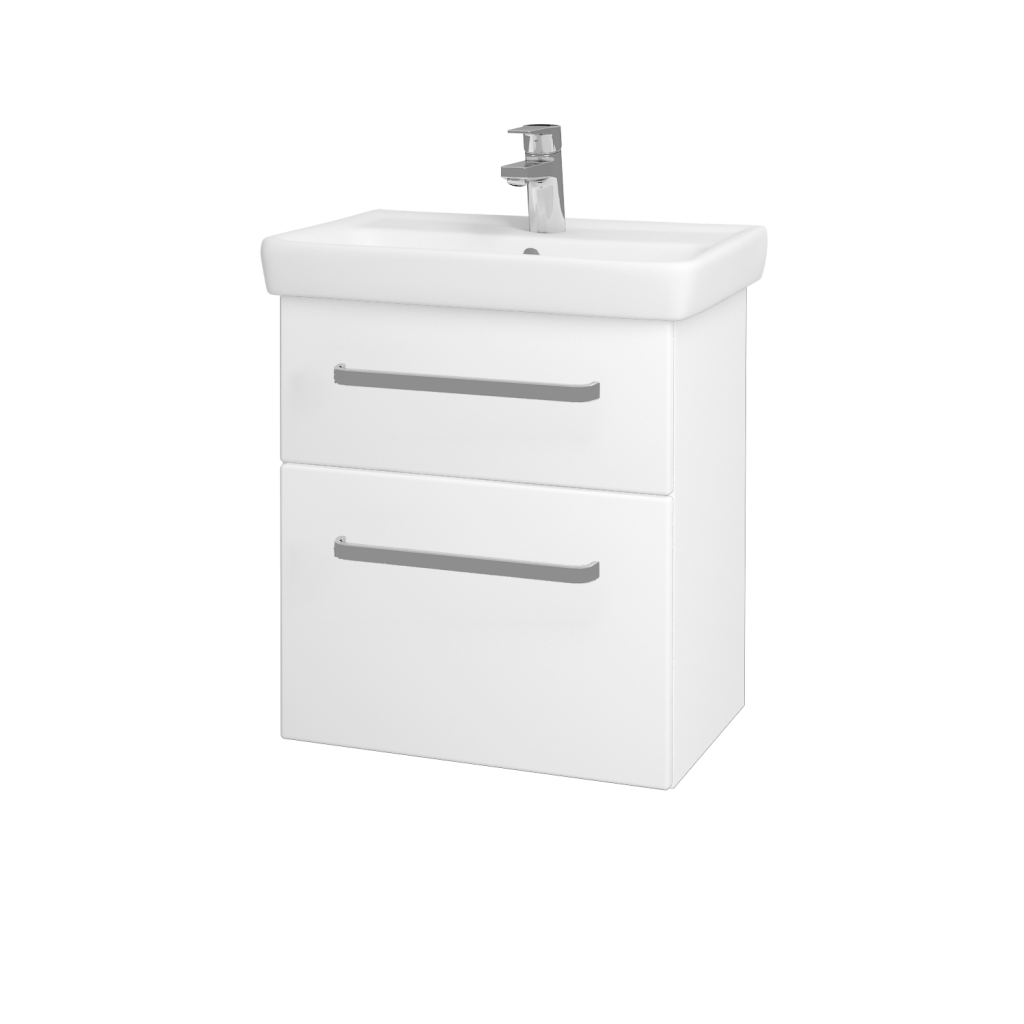 Dřevojas - Koupelnová skříňka GO SZZ2 55 - N01 Bílá lesk / Úchytka T01 / L01 Bílá vysoký lesk (20722A)