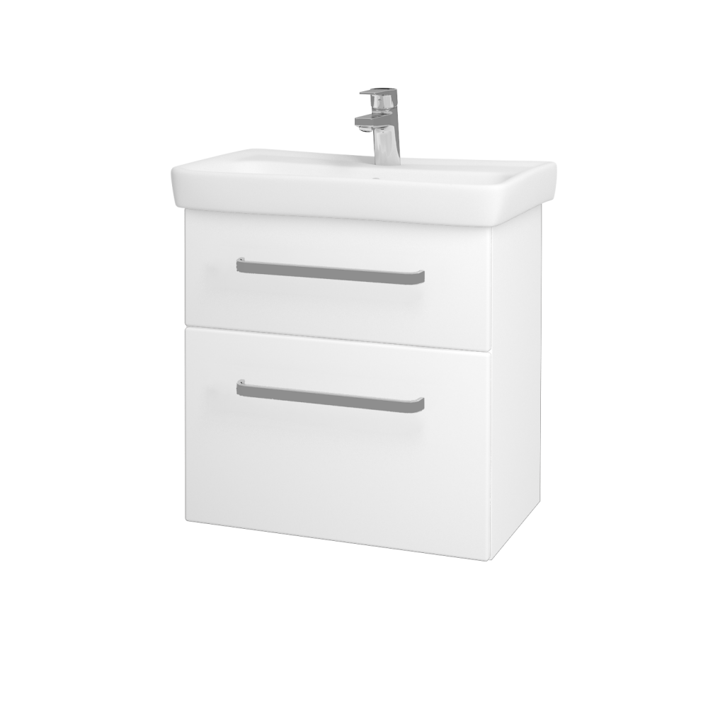 Dřevojas - Koupelnová skříňka GO SZZ2 60 - N01 Bílá lesk / Úchytka T01 / L01 Bílá vysoký lesk (20760A)