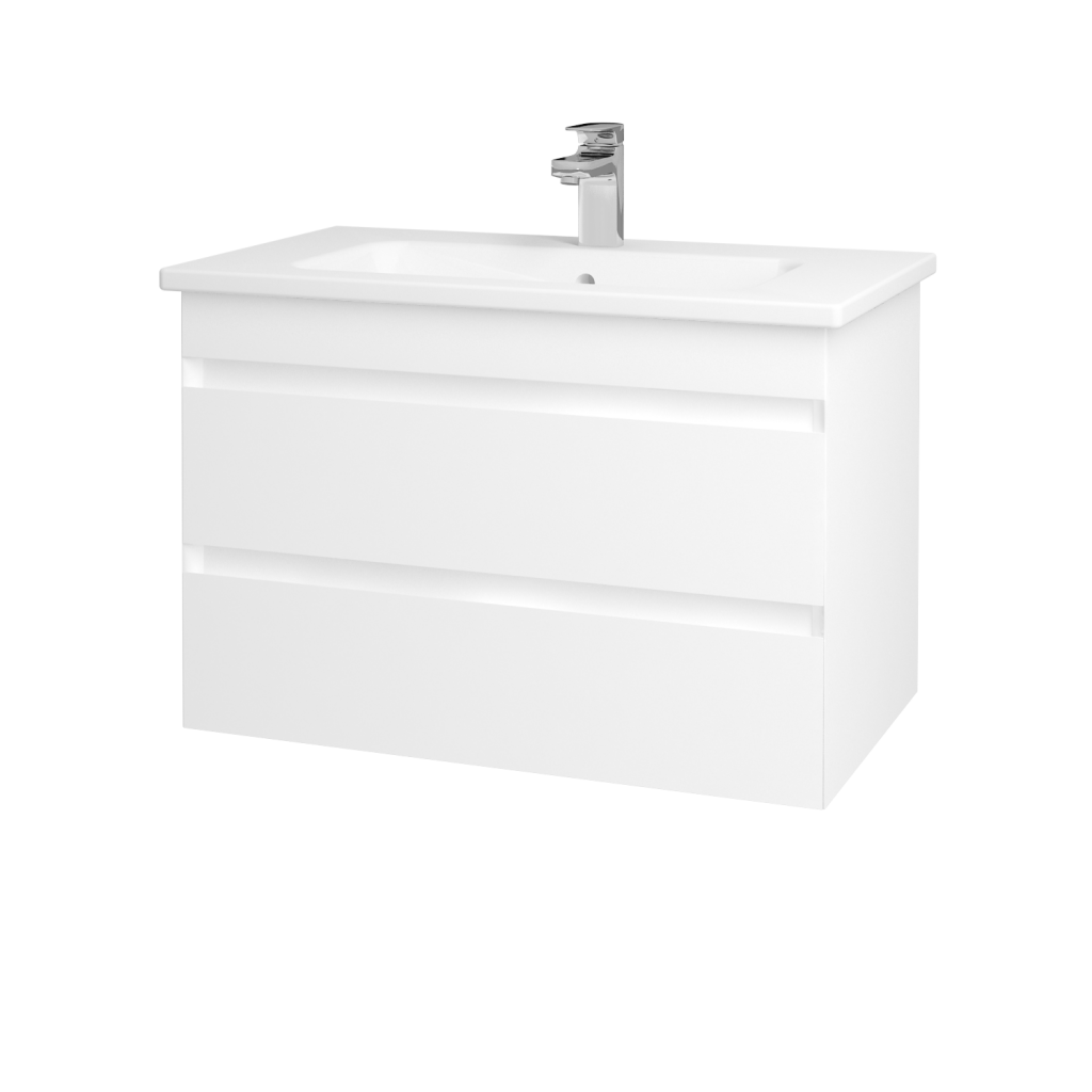 Dřevojas - Koupelnová skříňka MAJESTY SZZ2 80 - L01 Bílá vysoký lesk / L01 Bílá vysoký lesk (83741)
