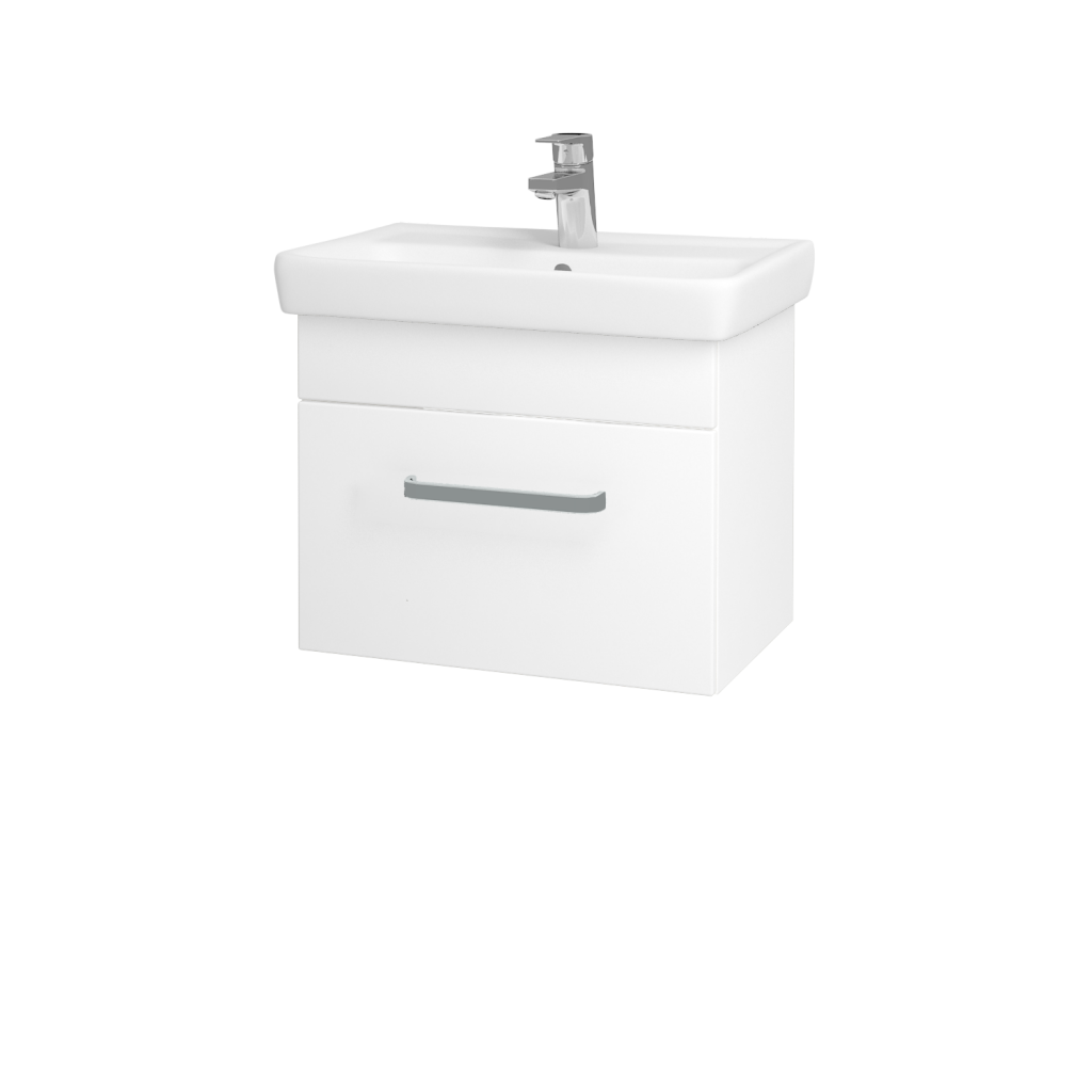 Dřevojas - Koupelnová skříňka SOLO SZZ 55 - N01 Bílá lesk / Úchytka T01 / L01 Bílá vysoký lesk (21828A)