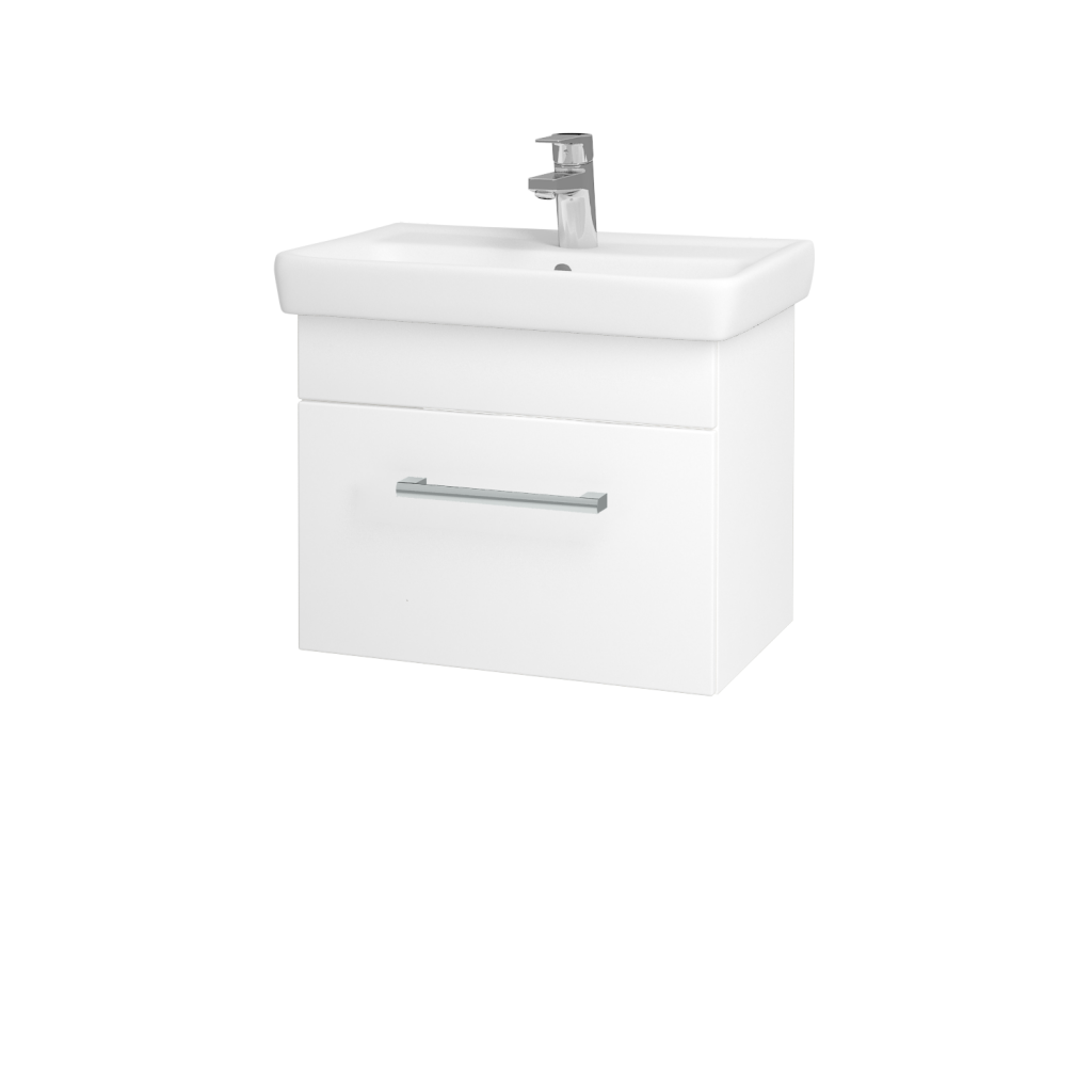 Dřevojas - Koupelnová skříňka SOLO SZZ 55 - N01 Bílá lesk / Úchytka T03 / L01 Bílá vysoký lesk (21828C)