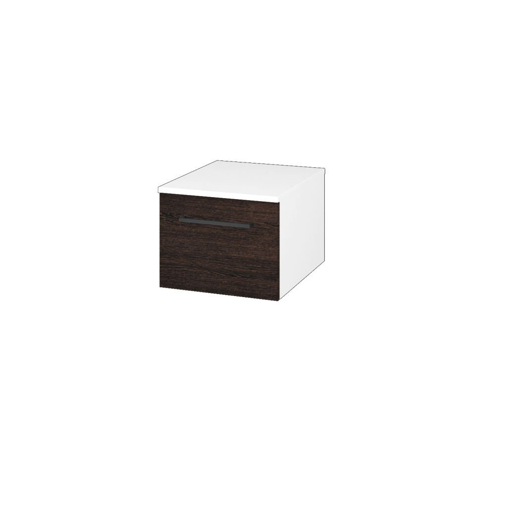 Dřevojas - Nízká skříňka DOS SNZ1 40 - N01 Bílá lesk / Úchytka T06 / D08 Wenge (281601H)