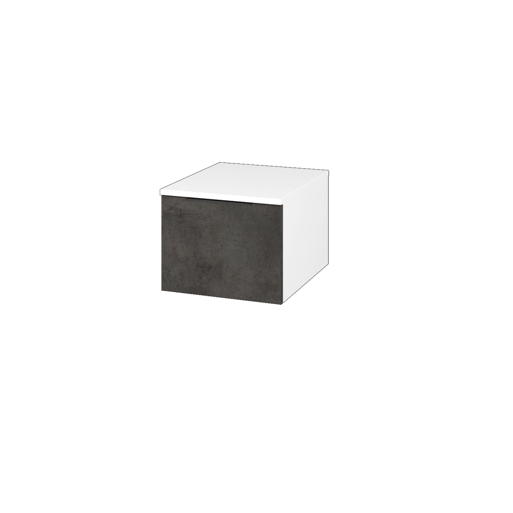 Dřevojas - Nízká skříňka DOS SNZ1 40 - N01 Bílá lesk / Úchytka T07 / D16 Beton tmavý (281649I)