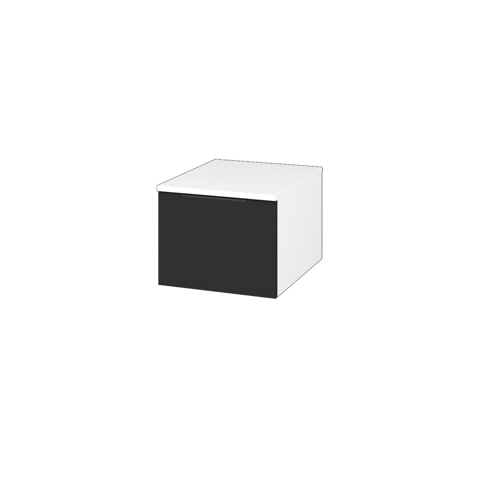 Dřevojas - Nízká skříňka DOS SNZ1 40 - N01 Bílá lesk / Úchytka T07 / L03 Antracit vysoký lesk (281694I)