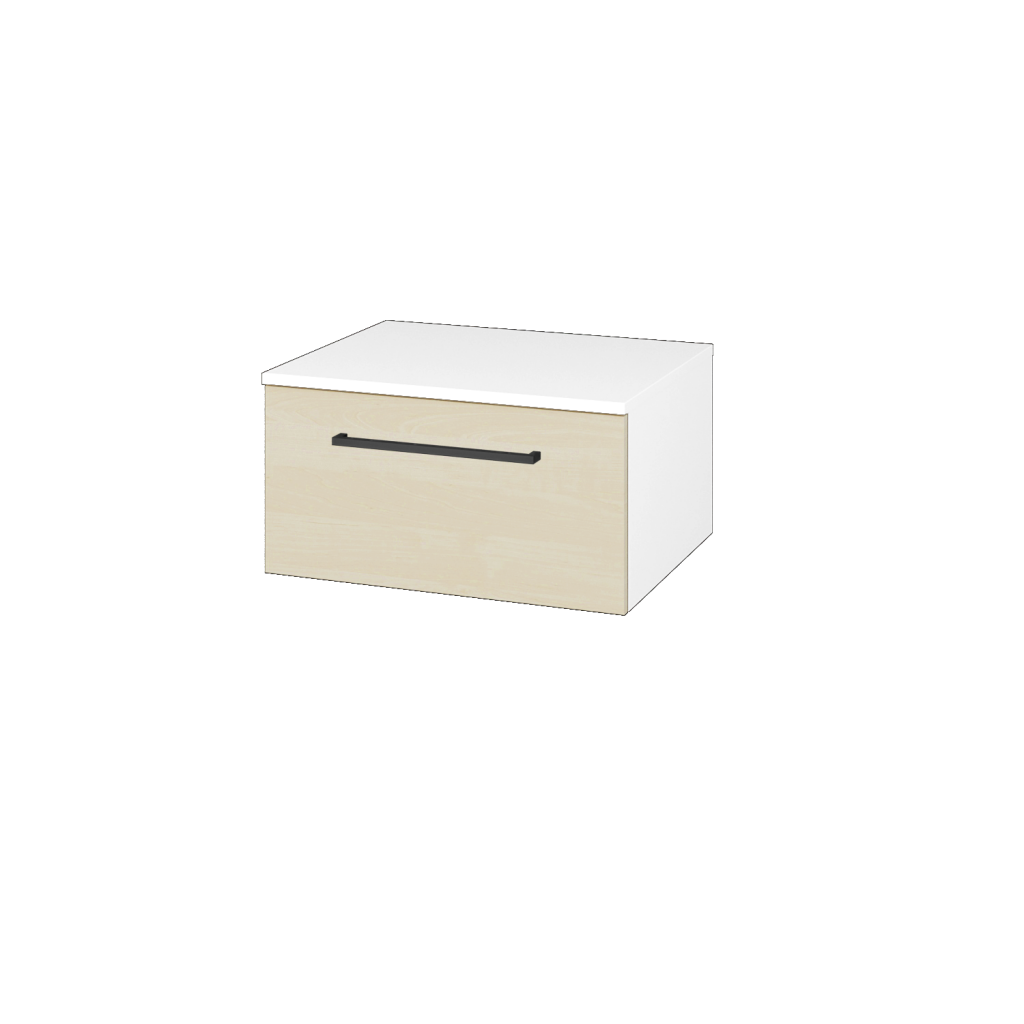 Dřevojas - Nízká skříňka DOS SNZ1 60 - N01 Bílá lesk / Úchytka T06 / D02 Bříza (281083H)