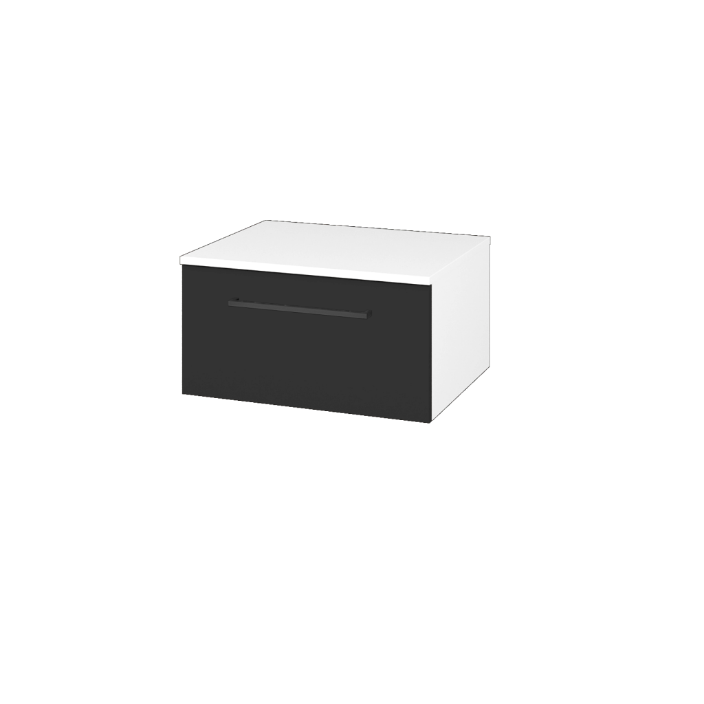 Dřevojas - Nízká skříňka DOS SNZ1 60 - N01 Bílá lesk / Úchytka T06 / N03 Graphite (281243H)