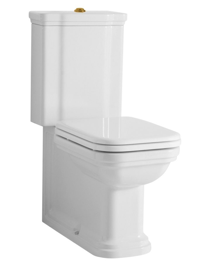KERASAN - WALDORF WC kombi, spodní/zadní odpad, bílá-bronz (WCSET18-WALDORF)