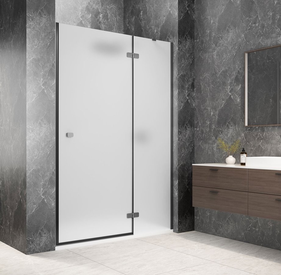 POLYSAN GLOBE GUN METAL sprchové dveře do niky 1200, matné sklo, pravé GB1012MRGM