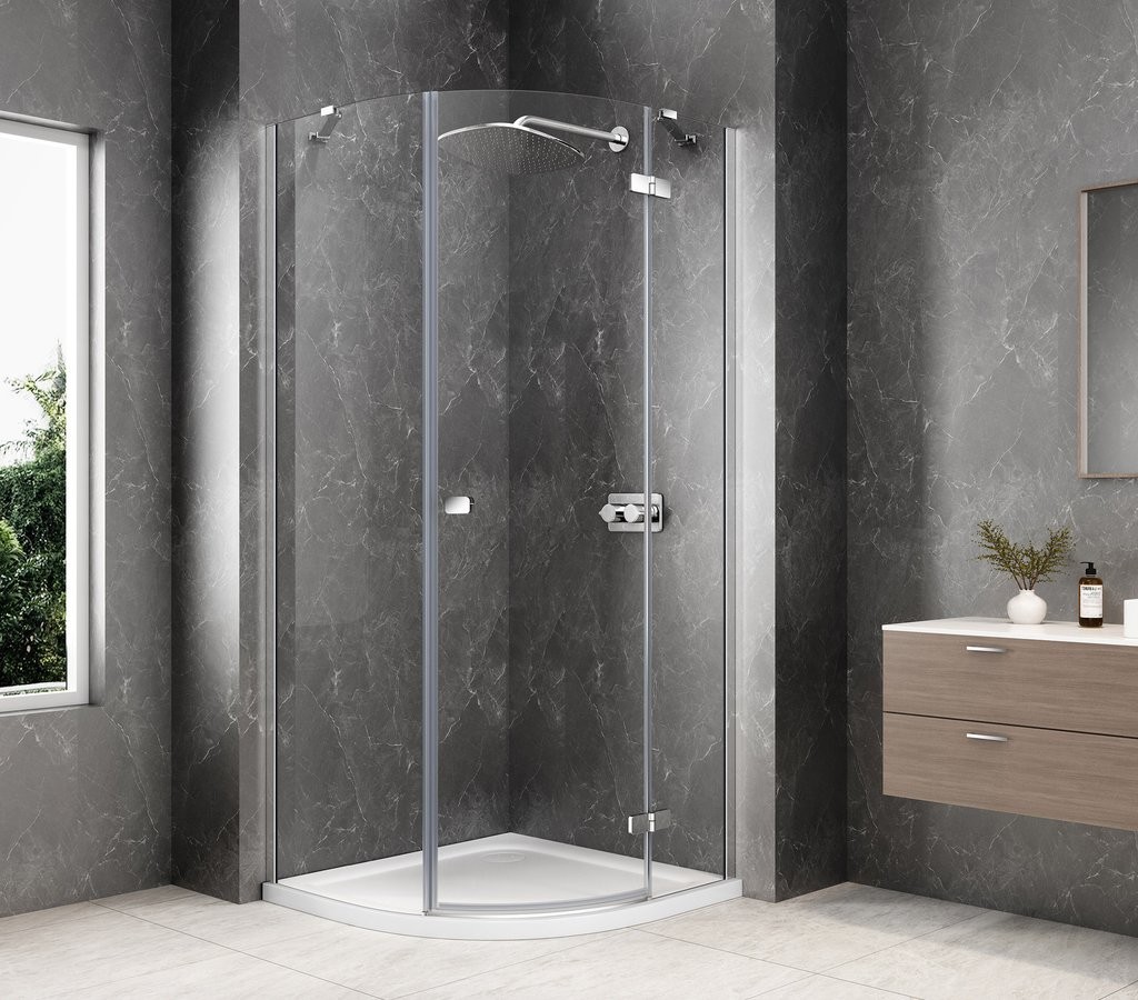 POLYSAN GLOBE CHROME čtvrtkruhový sprchový kout 800x800, čiré sklo, pravé GB2680RC