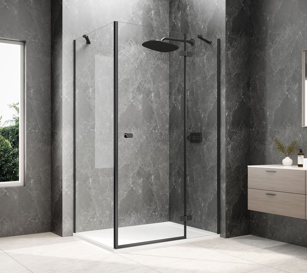 POLYSAN GLOBE BLACK obdélníkový sprchový kout 900x1000, čiré sklo, pravé GB1090-3415RB