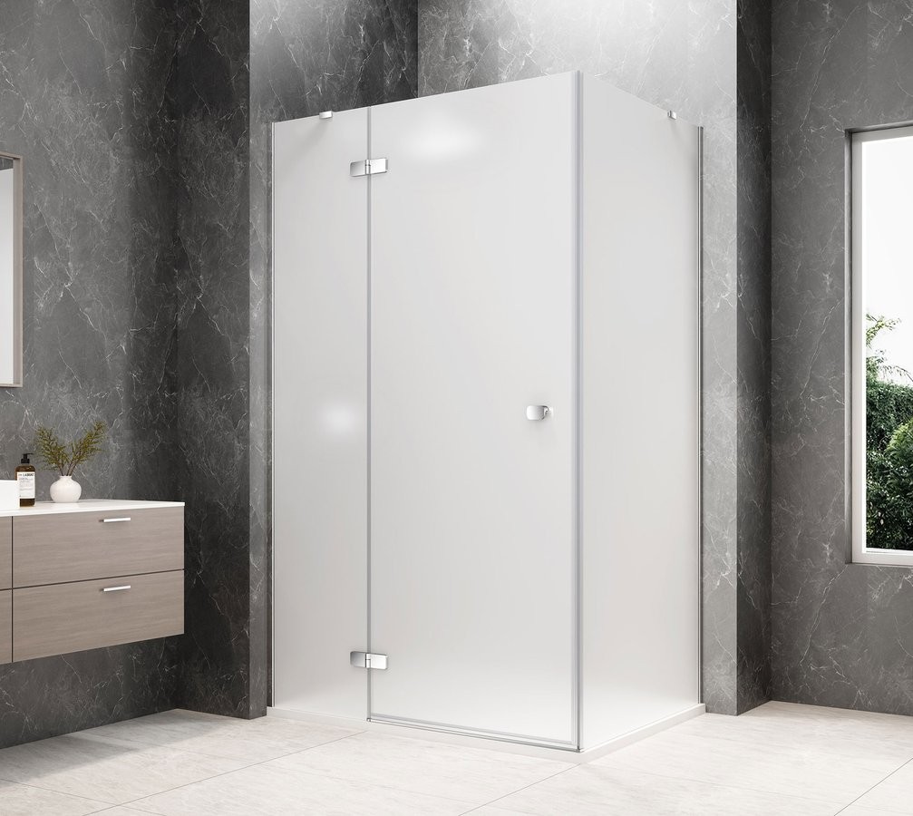 POLYSAN GLOBE CHROME obdélníkový sprchový kout 1000x800, matné sklo, levé GB1010-3215MLC