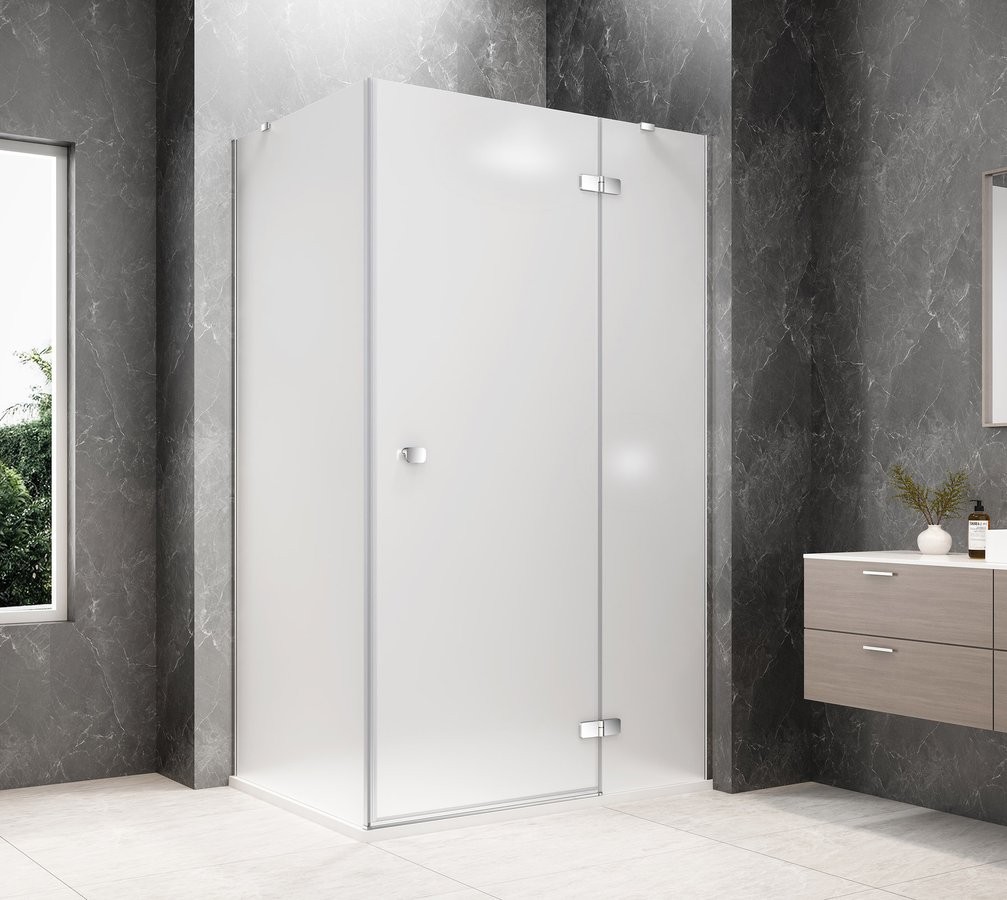 POLYSAN GLOBE CHROME obdélníkový sprchový kout 800x900, matné sklo, pravé GB1080-3315MRC
