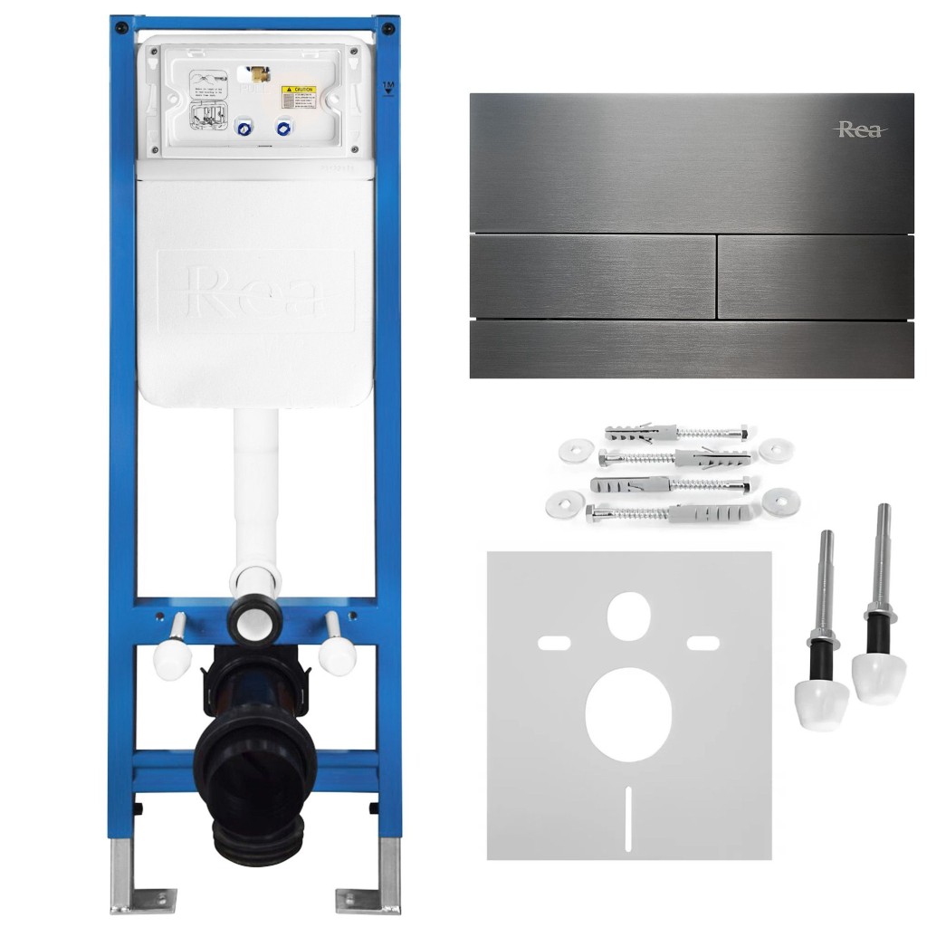 REA Podomítkový Instalační Set Slim 024N pro WC s Tlačítkem T Titan KPL-E1632