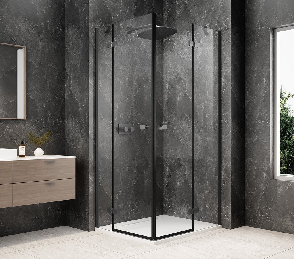 POLYSAN GLOBE GUN METAL obdélníkový sprchový kout 1000x900, rohový vstup, čiré sklo GB5090GM