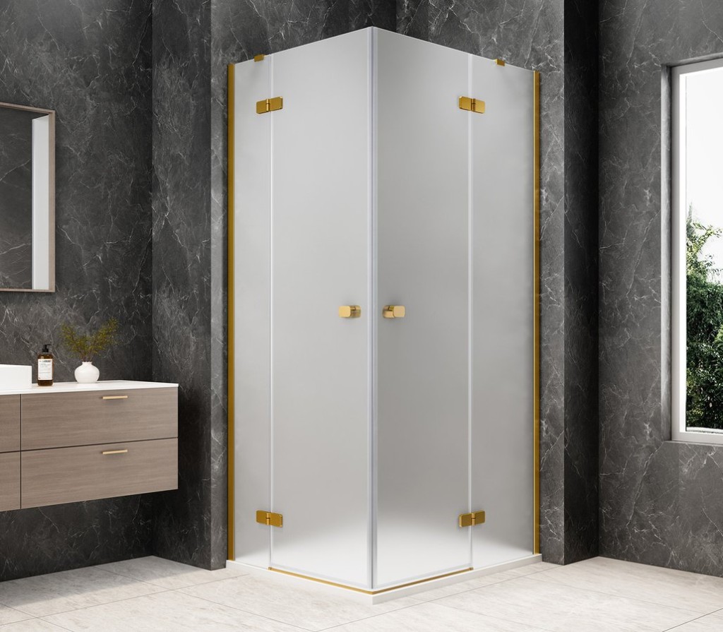 POLYSAN GLOBE GOLD MATT obdélníkový sprchový kout 1000x900, rohový vstup, matné sklo GB5090MG