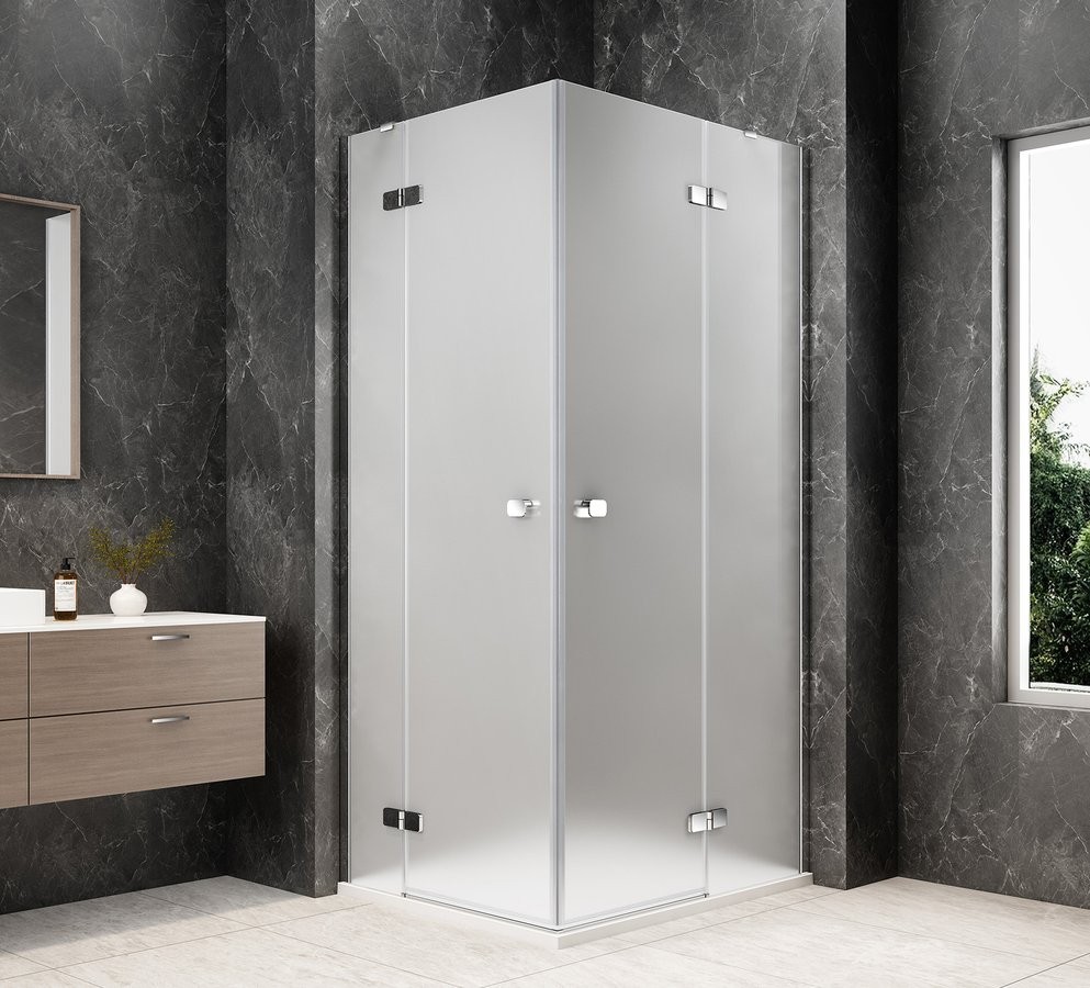 POLYSAN GLOBE CHROME obdélníkový sprchový kout 1200x800, rohový vstup, matné sklo GB5280MC