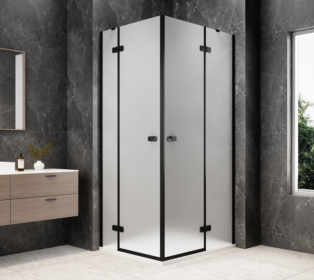 POLYSAN GLOBE BLACK obdélníkový sprchový kout 1200x800, rohový vstup, matné sklo GB5280MB